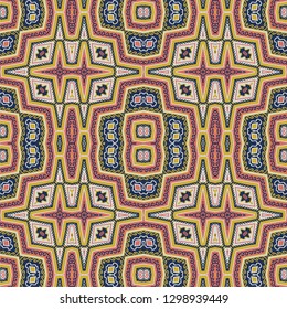  Seamless  mosaic vector ornament,  zigzag pattern