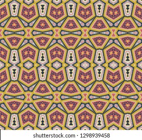  Seamless  mosaic vector ornament,  zigzag pattern