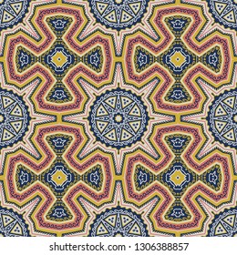  Seamless  mosaic vector ornament,  zigzag pattern