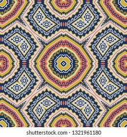  Seamless  mosaic vector ornament,  zigzag pattern, oriental style