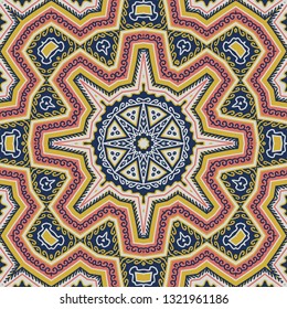  Seamless  mosaic vector ornament,  zigzag pattern, oriental style