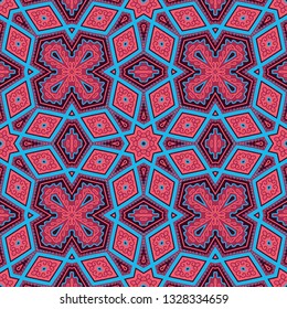  Seamless  mosaic vector ornament,  zigzag pattern, oriental style
