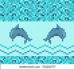 Seamless mosaic vector patterned tile. Tile for design repair of apartments. design background mosaic card. Vector template Layout.
