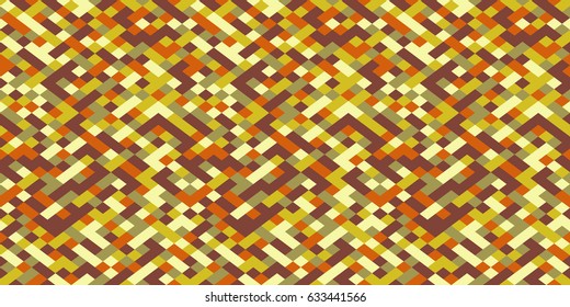 Seamless mosaic of yellow and brown colors. Use for pattern fills, webpage background, business cards design. Abstract geometric background. Creative design templates. Vector. Polygonal pattern.