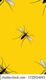 Seamless mosquito, vector illustration, seamless wallpaper with insect, biology background.