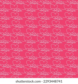 seamless mothers day pattern, I love you mom, mommy,mama ever, Lettering words with heart mother day Repeating Pattern, Happy Mothers day gift seamless word pattern,textiles fabric pink background 

