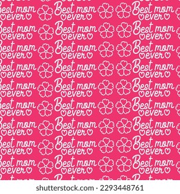 seamless mothers day pattern, I love you mom, mommy,mama ever, Lettering words with heart mother day Repeating Pattern, Happy Mothers day gift seamless word pattern,textiles fabric pink background 

