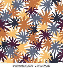 Seamless motif abstract colorful pattern illustration. Hand drawn cartoon style pattern.