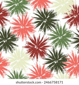 Seamless motif abstract colorful pattern illustration. Floral in blue, green and orange. 