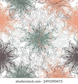 Seamless motif abstract colorful pattern illustration. Cherry blossoms.
