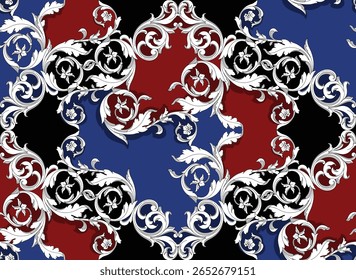 Seamless motif pattern. Baroque pattern design.