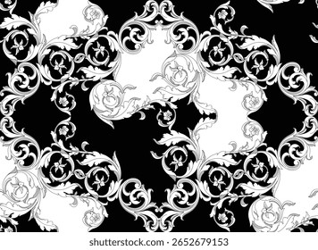 Seamless motif pattern. Baroque pattern design.