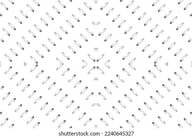 Seamless Motif Pattern Inspired by Safety Pin for Decoration, Ornate, Website, Fashion Motifs Pattern, Art Illustration, Background or Graphic Design Element. Vector Illustration 