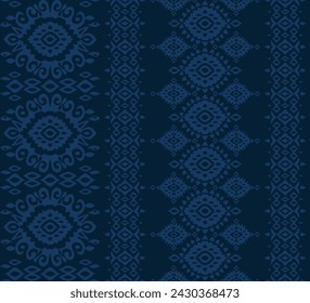 
Seamless motif pattern. Repeating blue ethnic style vector print. Apparel textile print.

