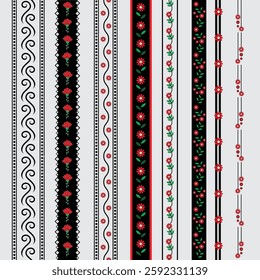 Seamless motifs floral border design. Great for decorative ideas. Unique Lace design. Vector illustration.