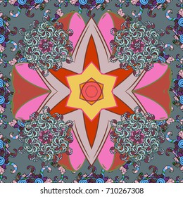 Seamless. Motley illustration. Small colorful flowers. The elegant the template for fashion prints. Vector cute pattern in small flower. Summer floral background with flowers.