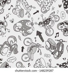 seamless motorcycle pattern