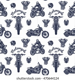 Seamless Motorcycle Pattern