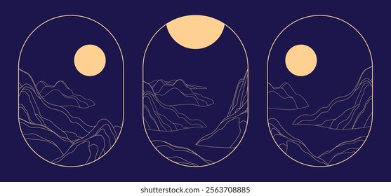 Seamless mountain with dark blue background