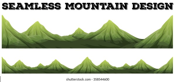 Seamless mountain range design illustration