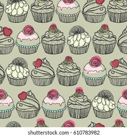 seamless muffin pattern