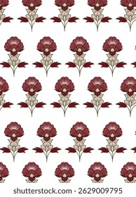 seamless mughal flower motif pattern background