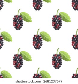 Seamless Mulberry Pattern – Vector Illustration