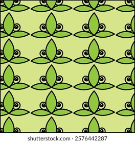 Seamless multi color leaves pattern design