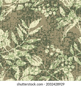 Seamless multi colored vintage leaf pattern design vector