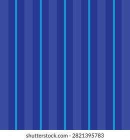Seamless multi width vertical striped pattern with cyan pinstripes in royal and dark navy blue. Flat vector abstract background for men fashion, athletic apparel fabric print, suit lining, decor.