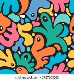 Seamless multi-color abstract pattern. Vector illustration