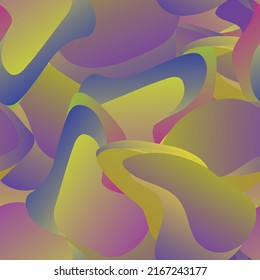 Seamless Multicolor Camouflage Vector Pattern. Fluid Wave Background. Modern Abstract Liquid Repeat Print. Splash Fabric Design for Sport Wear, Wallpaper, Fabric, etc.