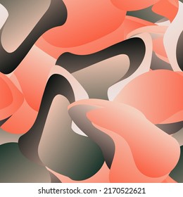 Seamless Multicolor Camouflage Vector Pattern. Fluid Wave Background. Modern Abstract Liquid Repeat Print. Splash Fabric Design for Sport Wear, Wallpaper, Fabric, etc.