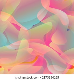 Seamless Multicolor Camouflage Vector Pattern. Fluid Wave Background. Modern Abstract Liquid Repeat Print. Splash Fabric Design for Sport Wear, Wallpaper, Fabric, etc.