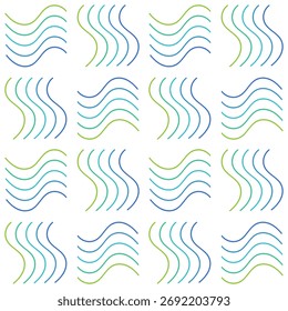 seamless multicolor curve on white background abstract background, retro style, for fabric, cards, posters, covers, banners, or branding. Vector illustration