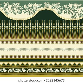 Seamless Multicolor Exotic Hand Drawn Floral Seamless Pattern
