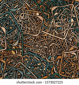 Seamless multicolor grunge background. Abstract repeating texture of elements. Template to create your own design and print. Chaotic retro backdrop