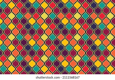 Seamless multicolor pattern with oriental mandalas. Hippie mandala pattern. Kaleidoscope elements. Fabric, wallpaper or wrap print
