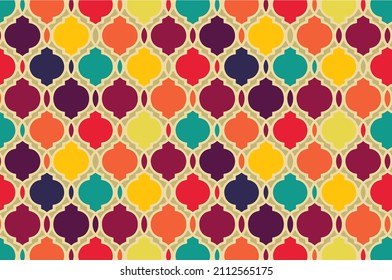 Seamless multicolor pattern with oriental mandalas. Hippie mandala pattern. Kaleidoscope elements. Fabric, wallpaper or wrap print