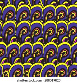 Seamless multicolor summer pattern. Bright vector hand drown background. Abstract texture