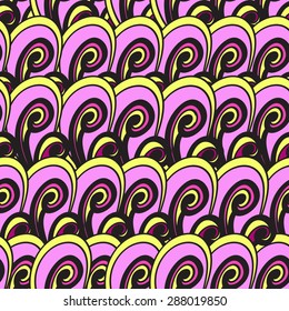 Seamless multicolor summer pattern. Bright vector hand drown background. Abstract texture