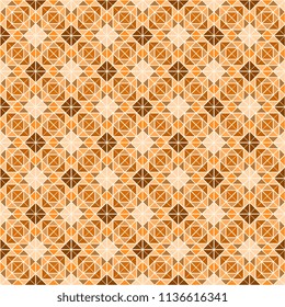 Seamless multicolor triangle pattern on white background. Trendy mosaic geometric background. Template for your design of tile, wallpapers, stained glass windows. Vector illustration