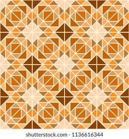 Seamless multicolor triangle pattern on white background.  Trendy mosaic geometric background. Template for your design of tile, wallpapers, stained glass windows. Vector illustration