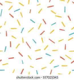 Seamless multicolored baby vector free hand doodle brush strokes texture, ink art.