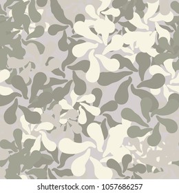 Seamless multicolored camouflage from groups of radially divergent spots.