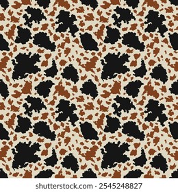 Seamless multicolored cow print vector pattern.