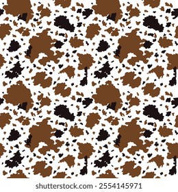  Seamless multicolored cow print vector pattern.