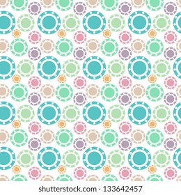 Seamless multicolored decorativecircles pattern