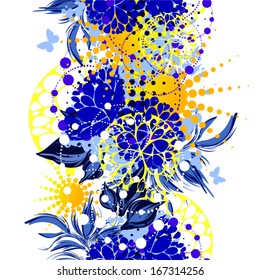 seamless multicolored floral abstraction. Vector