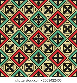Seamless multicolored pattern with diagonally oriented decorative elements. Vector illustration